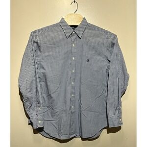 Polo Ralph‎ Lauren Andrew Shirt Mens 17 1/2 36/37 Blue Long Sleeve Button Up
